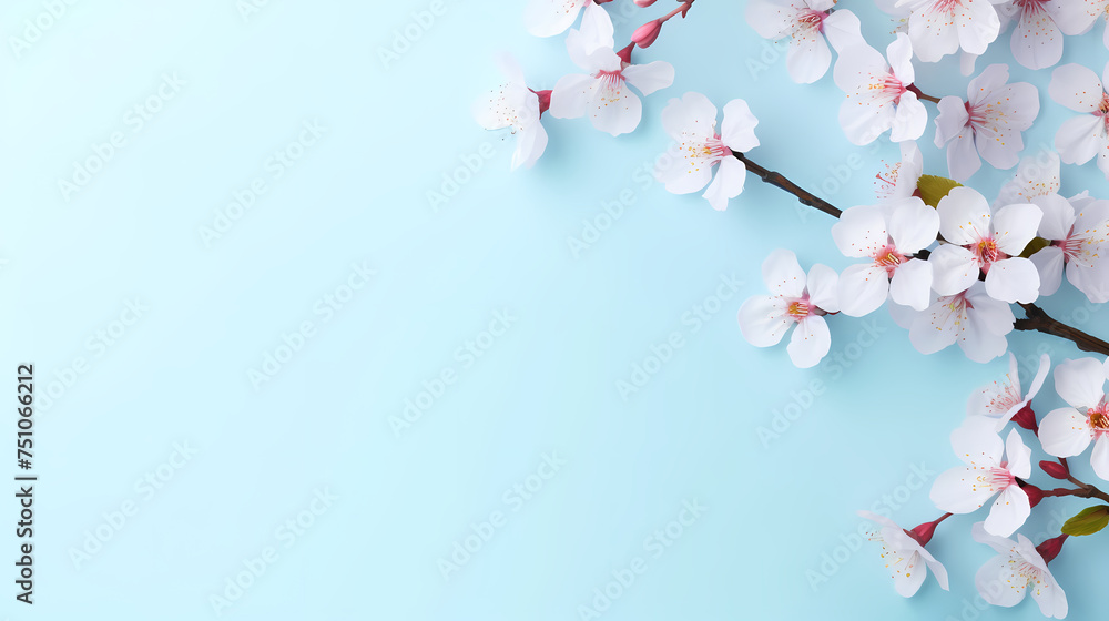 Floral background, flat lay, top view Floral background, flat lay, top view