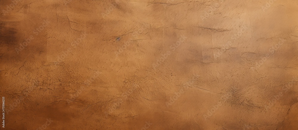 Naklejka premium A brown wall adorned with a clock, adding a functional and decorative element to the room. The clock is the focal point against the textured background, adding visual interest to the space.