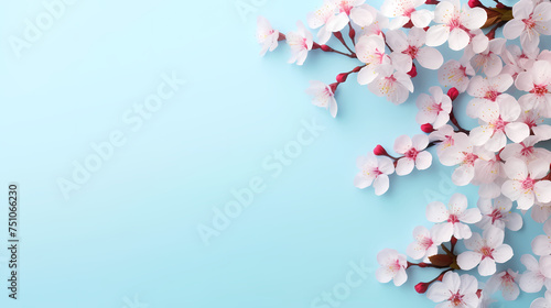 Floral background, flat lay, top view