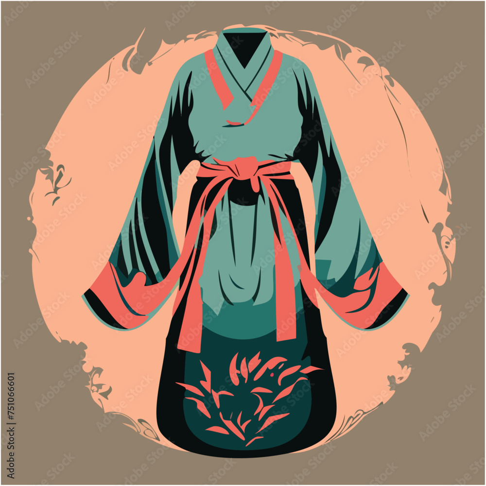 Graceful Hanbok Elegance, Vector of Korean Traditional Clothing ...