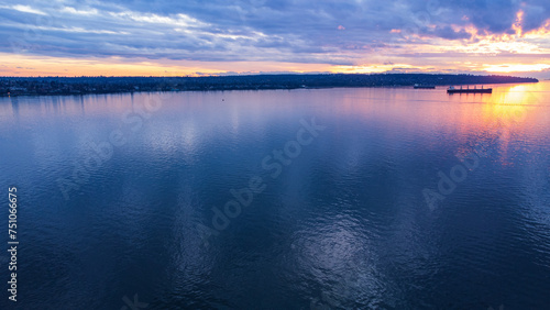 Edge of sunset over Burrard Inlet, Vancouver, BC © Matthew