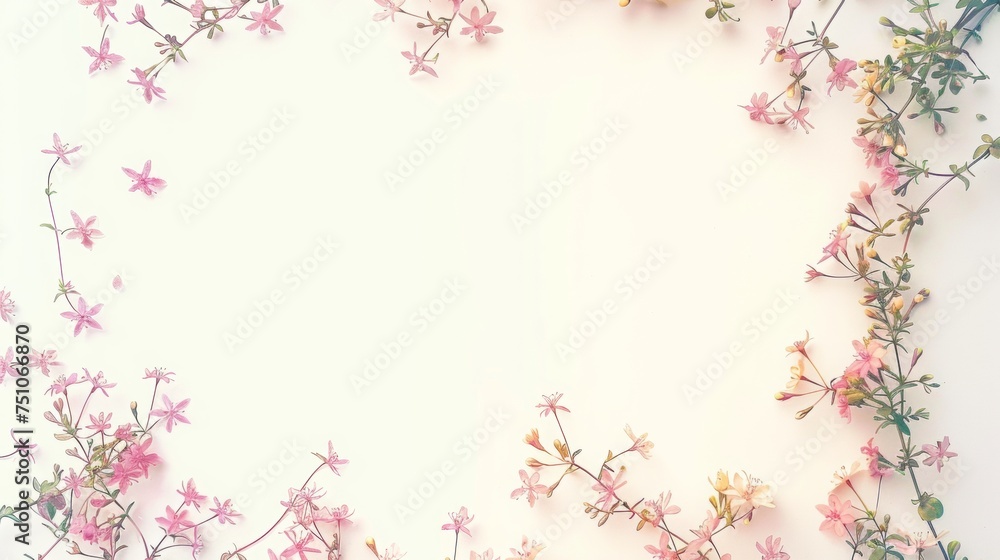 empty space for large text . Use soft colors and small flowers