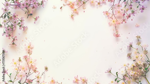 empty space for large text . Use soft colors and small flowers