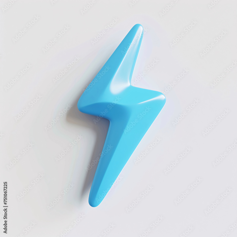 3D lightning icon, symbol of energy danger and power 3D lightning icon, symbol of energy danger and power