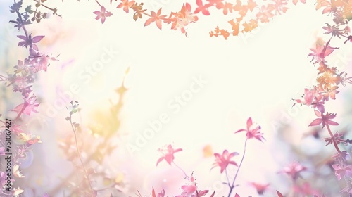 empty space for large text . Use soft colors and small flowers © paisorn