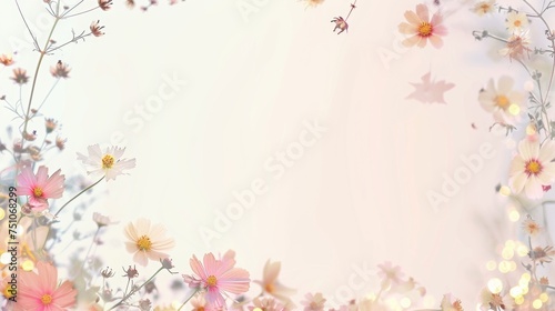 empty space for large text . Use soft colors and small flowers