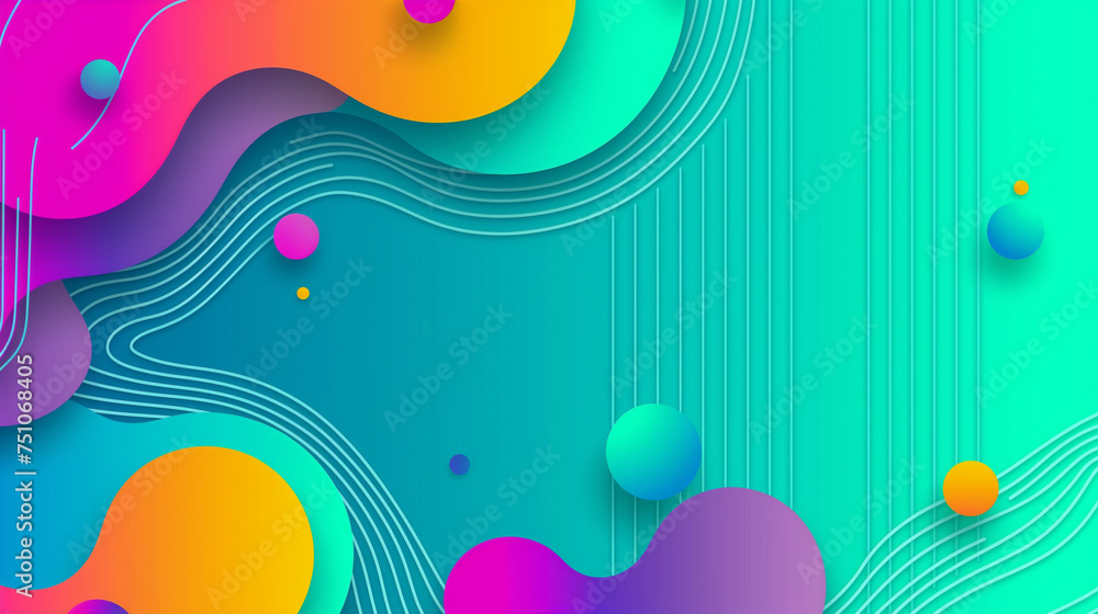 A colorful background with a lot of circles and lines