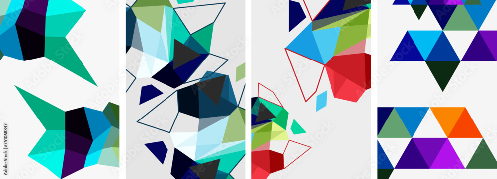Set of triangle poster backgrounds. Vector illustration For Wallpaper, Banner, Background, Card, Book Illustration, landing page Set of triangle poster backgrounds. Vector illustration For Wallpaper, Banner, Background, Card, Book Illustration, landing page