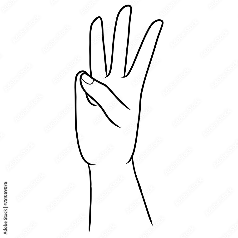 ASL letter w ASL letter w