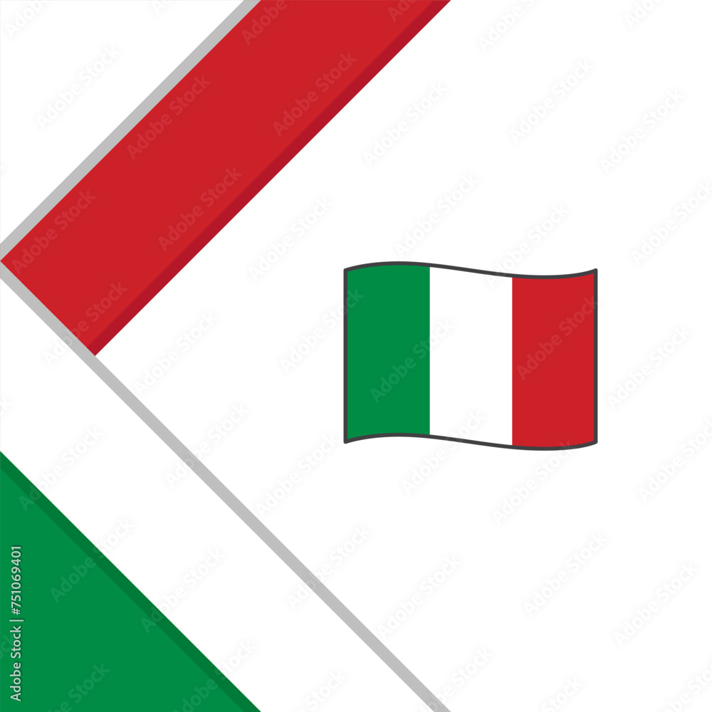Italy Flag Abstract Background Design Template. Italy Independence Day Banner Social Media Post. Italy Illustration