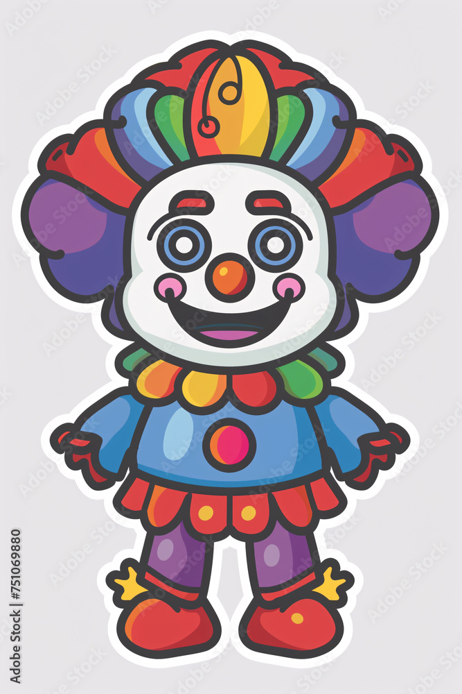 Happy clown celebrating holiday illustration, April fools day clown poster