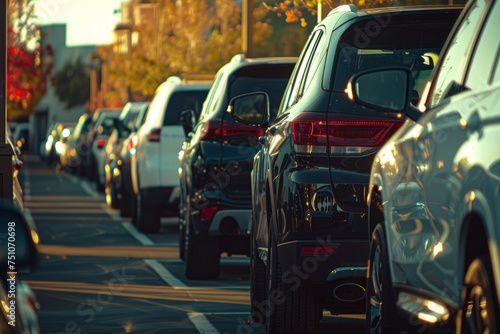 Cars Parked Along Roadside © Ilugram