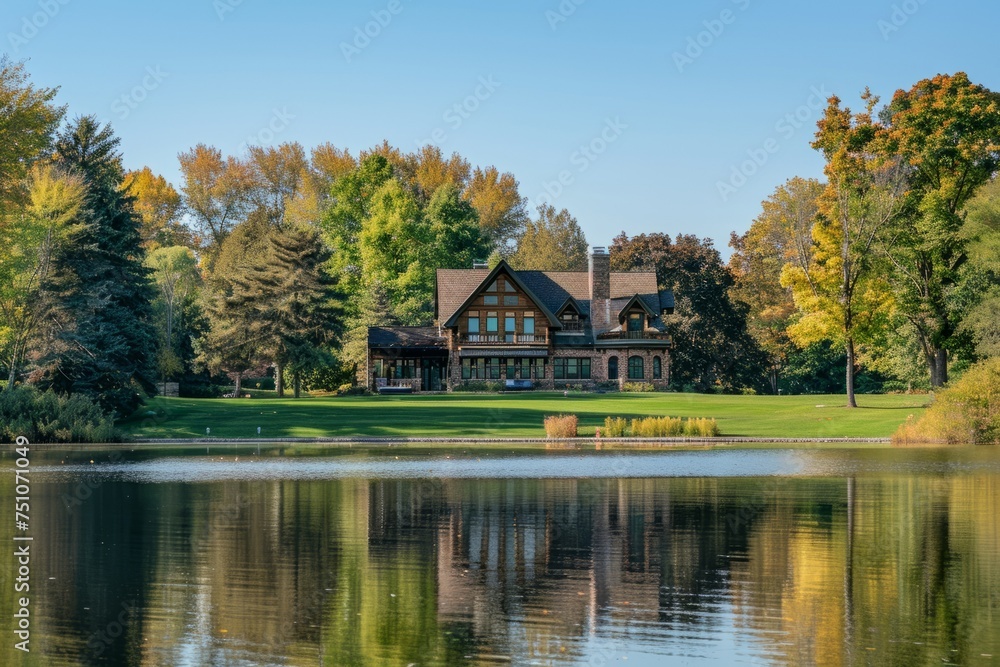 Spacious House on Green Field by Lake