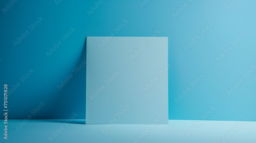 White Square on Blue Background