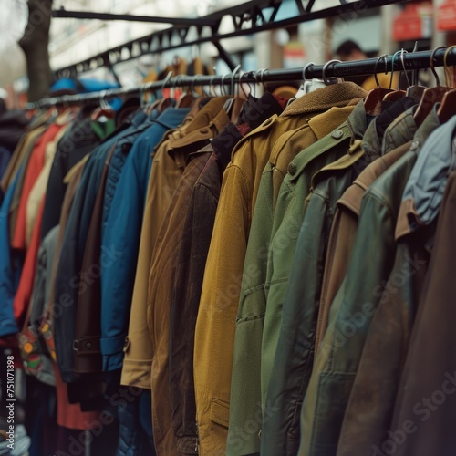 Row of Jackets on a Rack