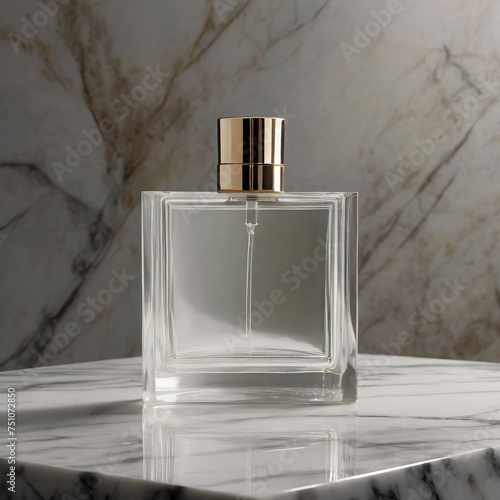 perfume bottle on the marble table