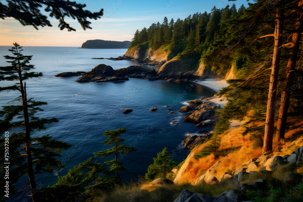 Magnificent Dawn Break at British Columbia: A Harmony of Coastal Scenery