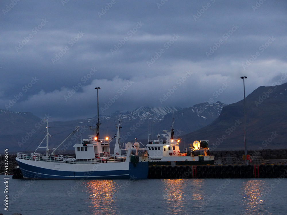 Fishing Vessels Docked at Olafsvik, Iceland
