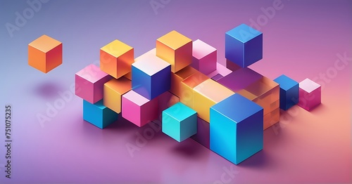 Dynamic Gradients 3d cubes/ blocks abstract background