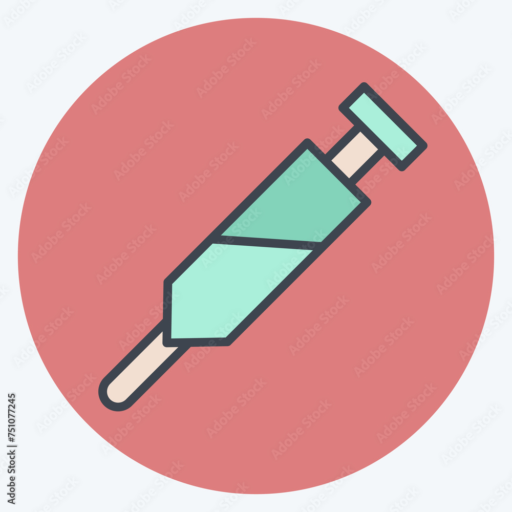 Icon Vaccination. related to Medical symbol. color mate style. simple design editable. simple illustration Icon Vaccination. related to Medical symbol. color mate style. simple design editable. simple illustration