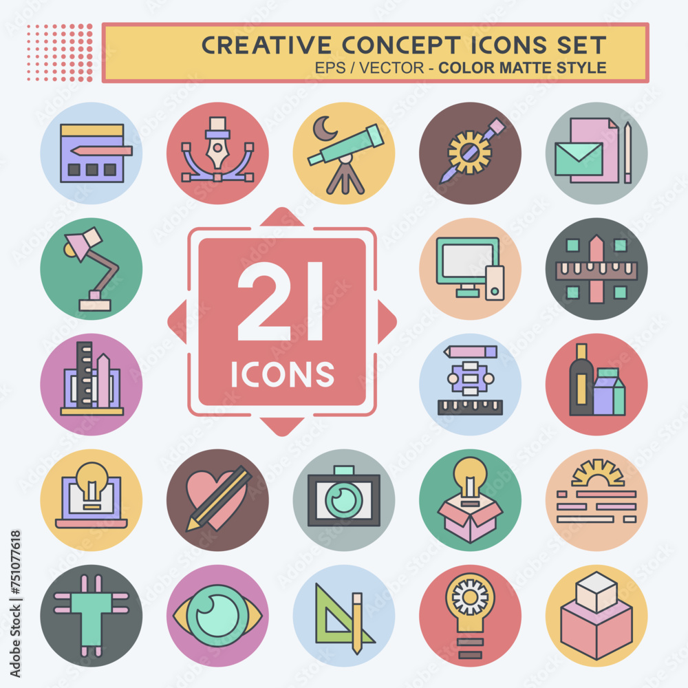 Icon Set Creative Concept. related to Education symbol. color mate style. simple design editable. simple illustration Icon Set Creative Concept. related to Education symbol. color mate style. simple design editable. simple illustration