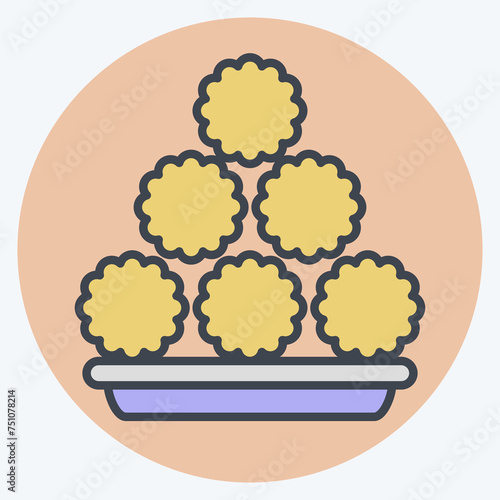 Icon Meatball. related to Fast Food symbol. color mate style. simple design editable. simple illustration