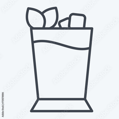 Icon Mint Julep. related to Cocktails,Drink symbol. line style. simple design editable. simple illustration