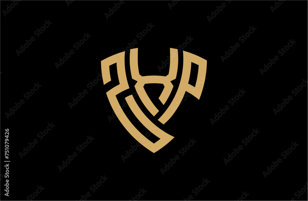 ZXP creative letter shield logo design vector icon illustration ZXP creative letter shield logo design vector icon illustration