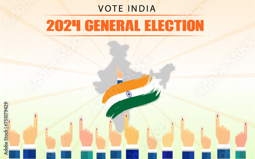 Vote India, 2024 india general elections, vector elections banner for india 2024