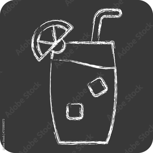Icon Tom Collins. related to Cocktails,Drink symbol. chalk Style. simple design editable. simple illustration