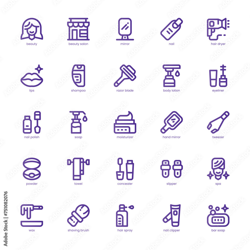 Beauty and Salon icon pack for your website, mobile, presentation, and logo design. Beauty and Salon icon basic line gradient design. Vector graphics illustration and editable stroke. Beauty and Salon icon pack for your website, mobile, presentation, and logo design. Beauty and Salon icon basic line gradient design. Vector graphics illustration and editable stroke.