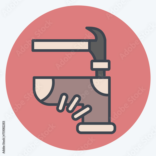 Icon Assembly. related to Shoemaker symbol. color mate style. simple design editable. simple illustration