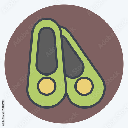 Icon Shoes. related to Shoemaker symbol. color mate style. simple design editable. simple illustration
