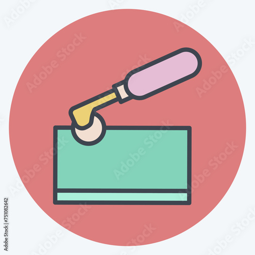 Icon Tracing Wheel. related to Shoemaker symbol. color mate style. simple design editable. simple illustration
