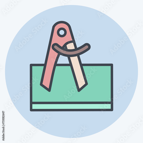 Icon Wing Compass. related to Shoemaker symbol. color mate style. simple design editable. simple illustration