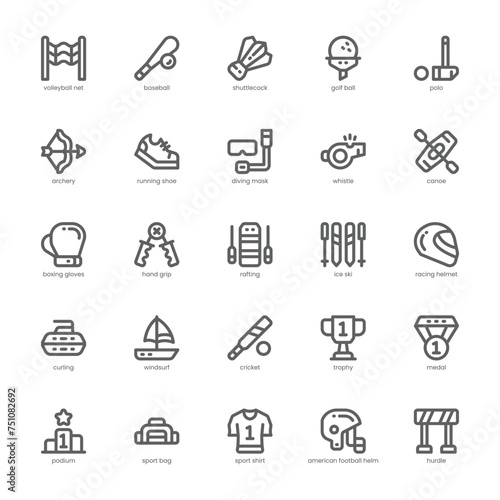 Sport and Olympic icon pack for your website, mobile, presentation, and logo design. Sport and Olympic icon outline design. Vector graphics illustration and editable stroke.