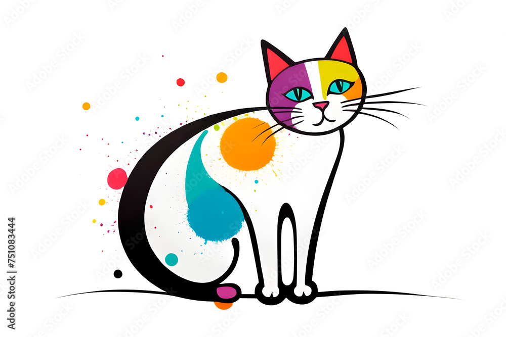 Obraz premium Colorful illustration cat