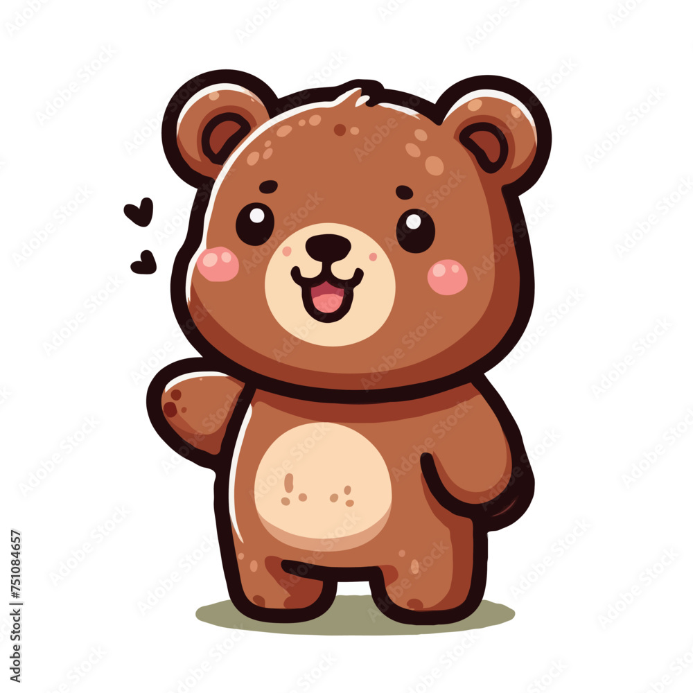 cute bear vector on white background. cute bear vector on white background.