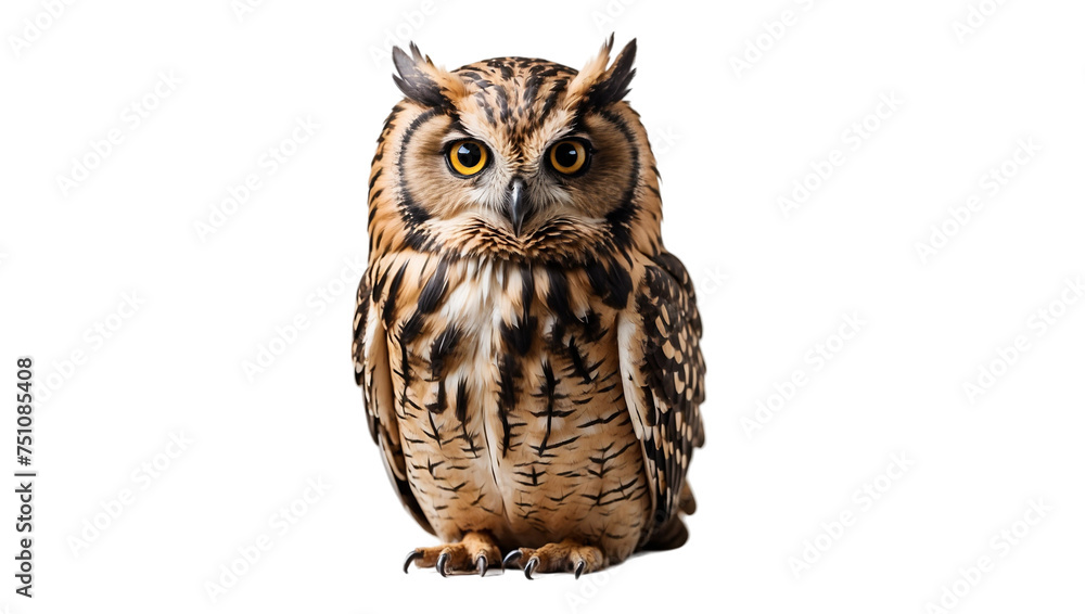 Naklejka premium great horned owl isolated on transparent background