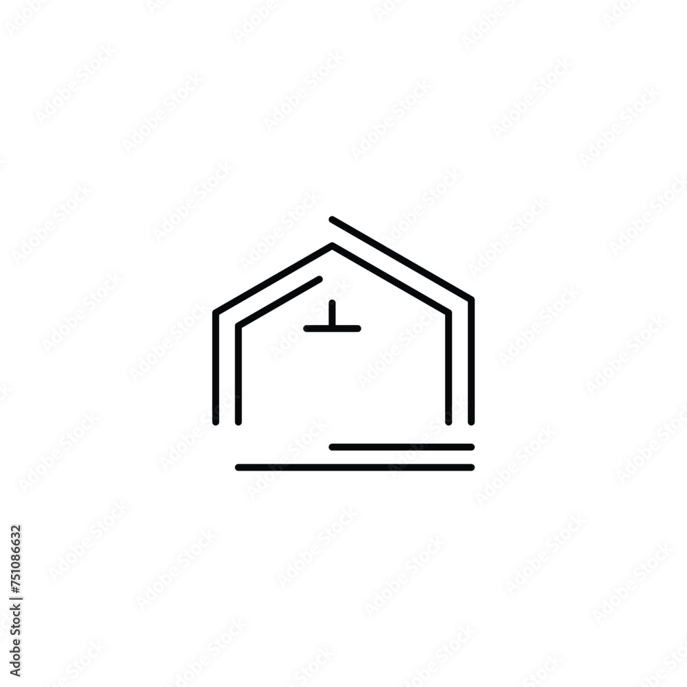 House real estate icon line design template House real estate icon line design template