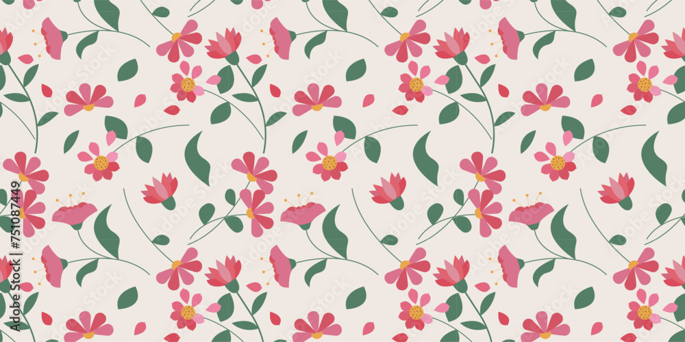Spring floral pattern fabric background, print pattern, flower pattern Spring floral pattern fabric background, print pattern, flower pattern