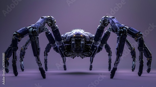 Robot Spider in Futuristic Cyberpunk Style