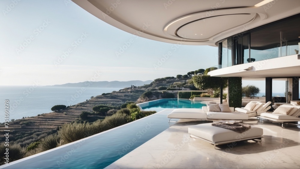 Describe the breathtaking view as you approach the modern villa, surrounded by lush Italian landscapes and the glittering Mediterranean in the distance Describe the breathtaking view as you approach the modern villa, surrounded by lush Italian landscapes and the glittering Mediterranean in the distance