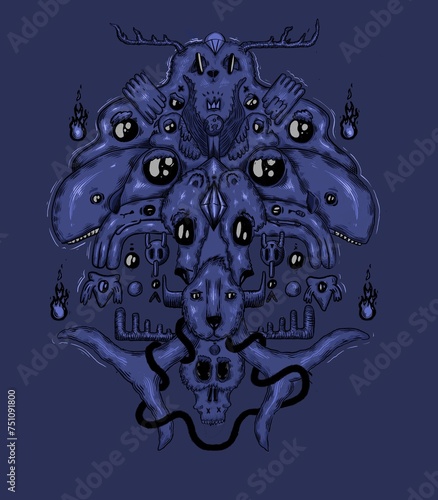 Branching form of a multi-species creature