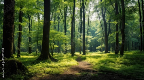 forest is lush, green and full of large trees. It means shady. and abundance