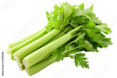 fresh celery isolated on clear white background