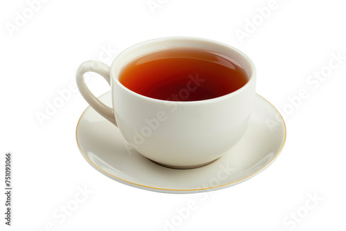 A cup of hot tea to quench your thirst. Isolated teacup, transparent background.