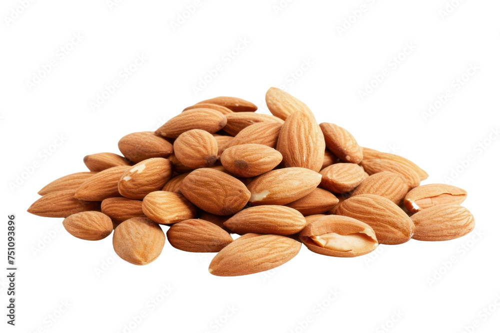 Pile of peeled almonds on transparent background isolated Pile of peeled almonds on transparent background isolated