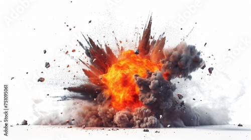 Explosions on a white background.