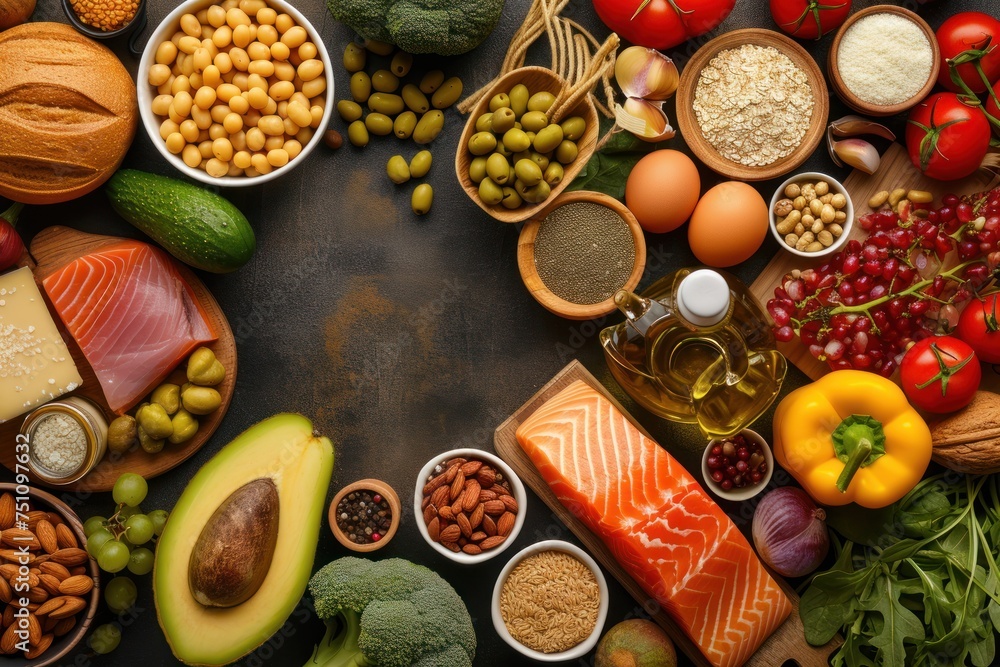 A wide range of food products that demonstrate a balanced diet. Abundant healthy food ideas A wide range of food products that demonstrate a balanced diet. Abundant healthy food ideas